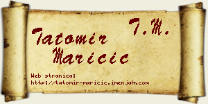 Tatomir Maričić vizit kartica